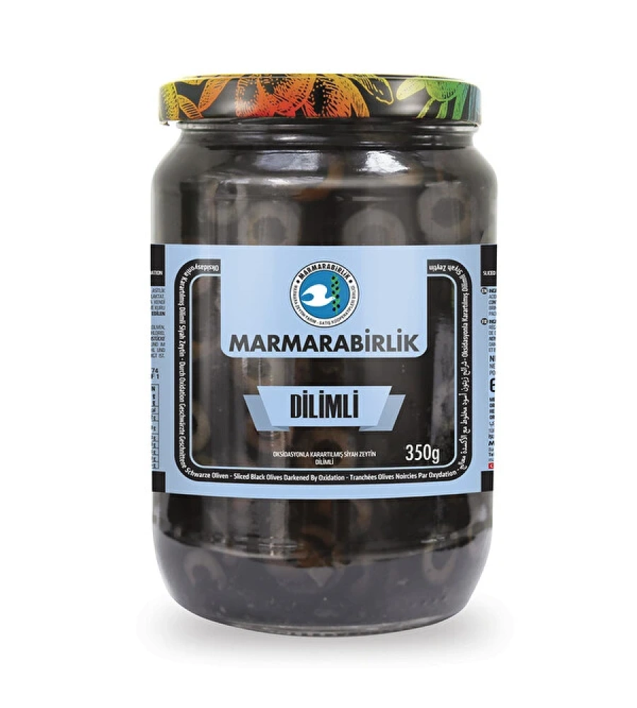 DİLİMLİ SİYAH ZEYTİN 350 GR CAM
